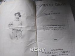 Leaves of Grass Walt Whitman Rare 1900 Antique Edition