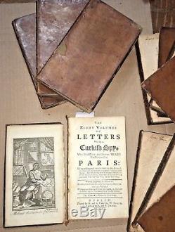 Letters Turkish Spy undiscovered Paris. 1754 8 vols leather rare Antique books