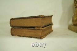 Lot 2 volume set rare antique leather old books THE MONASTERY 1822 romance