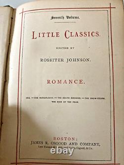 Lot Of 12 Rare Antique Books Little Classics, Osgood, 1875-76, Vols 1 9,12,13,16