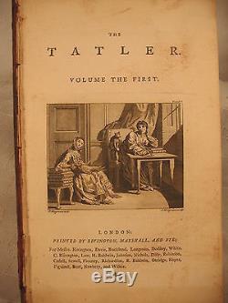 Lot RARE ANTIQUE OLD LEATHER BOOKS 1789 THE TATLER SPECTATOR GEORGE P WRAGGE