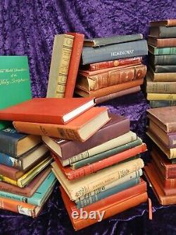 Lot of 50 Vintage Old Rare Antique Hardcover Books Random Staging Decor