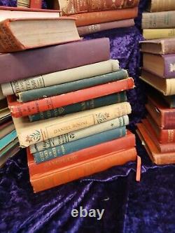 Lot of 50 Vintage Old Rare Antique Hardcover Books Random Staging Decor