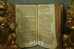 Lot rare antique old leather Bible books French Nouveau Testament 1700-1702