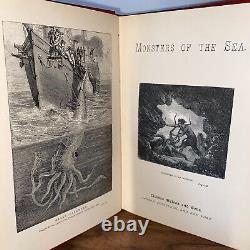 MONSTERS OF THE SEA 1890 Fine Binding EX RARE Antique ILLUS Plates LEGENDS Book