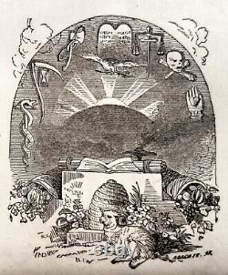 MYSTIC Masonic-type SECRET SOCIETY Antique 1872 ODD FELLOWS BOOK Rare SYMBOLISM