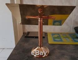 Magnificent Rare Solid 3.7kg Brass Book Stand/missal. Engraved. Many Uses