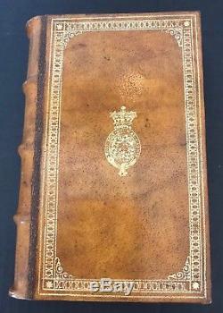 Maitland Smith Antique Brown Leather Book Box With Gold Leaf Accents Rare
