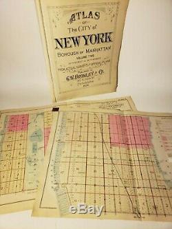 Manhattan Maps 1928 Rare Original Lg Sanborn Nyc Upper East & Westside Midtown
