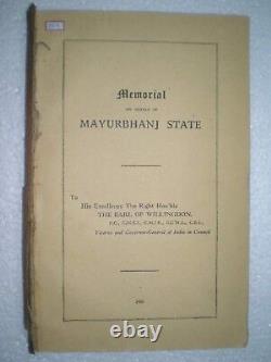 Memorial On Behalf Of Mayurbhanj State Rare Antique Book India 1933