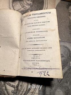 NOVUM TESTAMENTUM Antique Book 1796 VULGATE EDITIONIS RARE COPPER ENGRAVING