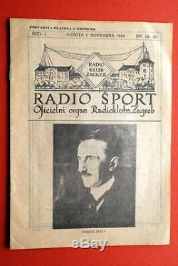 Nikola Tesla On Native Cover 1924 Ultra Rare Vintage Exyugo Magazine