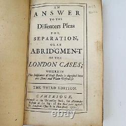 Old Antique Book 1701 Answer to the Dissenters Pleas for Separation Rare Leather