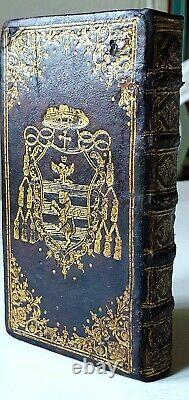 Old & rare Italian book in fine binding with Bishop's coat of arms -1699