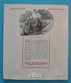 Original Antique Rare 1927 Indian Motorcycle Brochure Book Prince Scout Chief