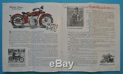 Original Antique Rare 1927 Indian Motorcycle Brochure Book Prince Scout Chief