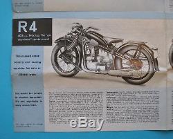 Original Rare Antique 1936 BMW Motorcycle Brochure Book R2 R3 R4 R5 R12 R17
