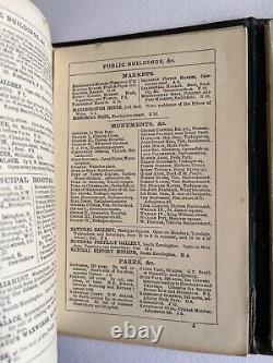 PHILIPS MAP of LONDON c. 1880 RARE Antique FOLD-OUT color MAP hardcover