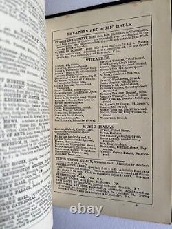 PHILIPS MAP of LONDON c. 1880 RARE Antique FOLD-OUT color MAP hardcover