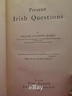 PRESENT IRISH QUESTIONS Morris 1901 RARE 1st Edition IRELAND History ANTIQUE