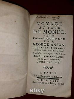 Philippines Antique Rare 1764 book george ansons Voyage Autour Du Monde 2nd ed