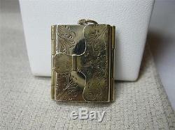 Picture Locket Book Form Antique Victorian 10-12K Gold c1860 Rare Jewel