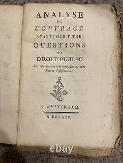Questions Of Public Law With Supporting Documents 1770 Antique Book Rare
