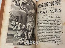 RARE 1654 Antique French Christianity Book Les Hueres du Chrestien Jean Magnon