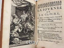 RARE 1654 Antique French Christianity Book Les Hueres du Chrestien Jean Magnon