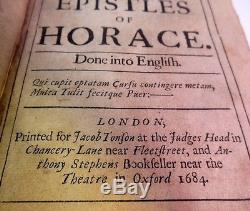 RARE 1684 The Odes Satyrs & Epistles of Horace Leather Antique Book London