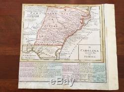 RARE 1740 Map of CAROLINA, GEORGIA & FLORIDA, Homann Heirs, Iroquois, Chesapeake