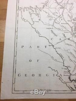 RARE 1788 MAP of CAROLINA with Part of GEORGIA, American Forces, Revolutionary War