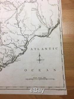 RARE 1788 MAP of CAROLINA with Part of GEORGIA, American Forces, Revolutionary War