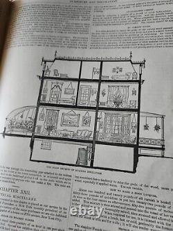 RARE 1800s How to Build Furnish & Decorate Illustrated Building Plan Guide Book