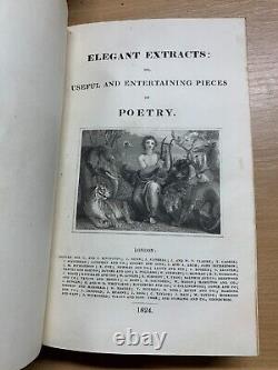 RARE 1824 ELEGANT EXTRACTS POETRY 1.4kg LARGE ANTIQUE BOOK (P7)