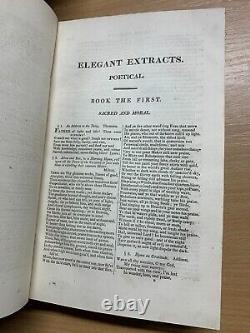 RARE 1824 ELEGANT EXTRACTS POETRY 1.4kg LARGE ANTIQUE BOOK (P7)