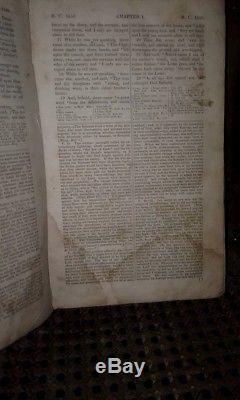 RARE 1832 Antique Leather Exorcism Bible, Demonic Occult Haunted Satanic Book