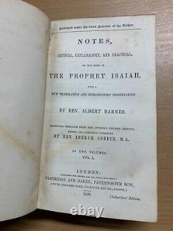 RARE 1850 BOOK OF THE PROPHET ISAIAH REV A. BARNES ANTIQUE book (P4) refX36