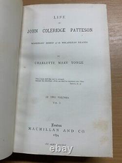 RARE 1874 LIFE OF JOHN COLERIDGE PATTESON 2 VOLS 2.5kg ANTIQUE BOOKS (P12)