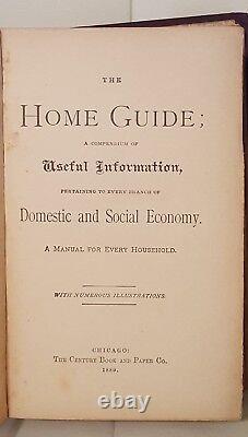 RARE 1889 Home Guide Domestic and Social Economy antique book Century Paper Co