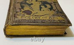 RARE! 1890 Antique Book The IMPERIAL GALAXY POETRY and ART Gilded, Illustrate