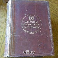 RARE 1895 Antique Vintage Webster's Internationl Dictionary Subscription Edition