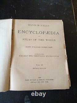 RARE 1899 HUGE Rand McNally Encyclopedia & Atlas Of The World Vol II Revised Ed