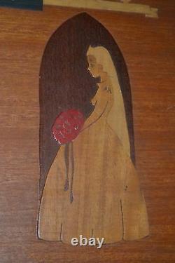 RARE 1900s ARTS and CRAFTS inlaid wood BRIDE book PASADENA Wood and METALCraft