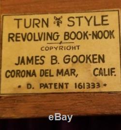 RARE 1950 Patented Arts & Crafts James B. Gooken Wood Turn-Style Book Nook