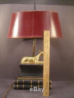 RARE 1973 CHAPMAN Whippet Greyhound Dog Sculpture Book Library Table Lamp Lite