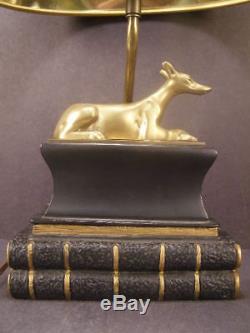 RARE 1973 CHAPMAN Whippet Greyhound Dog Sculpture Book Library Table Lamp Lite