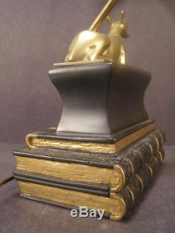 RARE 1973 CHAPMAN Whippet Greyhound Dog Sculpture Book Library Table Lamp Lite