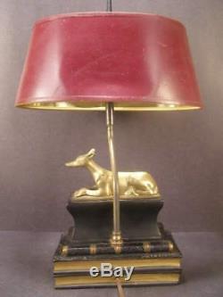 RARE 1973 CHAPMAN Whippet Greyhound Dog Sculpture Book Library Table Lamp Lite