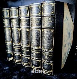 RARE #22/ 26 Cambridge Edition Dryden 5 Vol Antique Leather Stamped Fine Binding